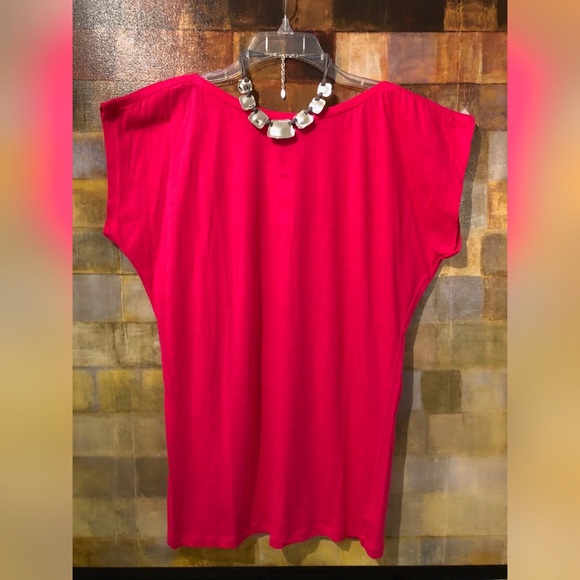 Benetton "Stile" Dk Pink Italian SS Tunic Top NWT - Picture 7 of 8